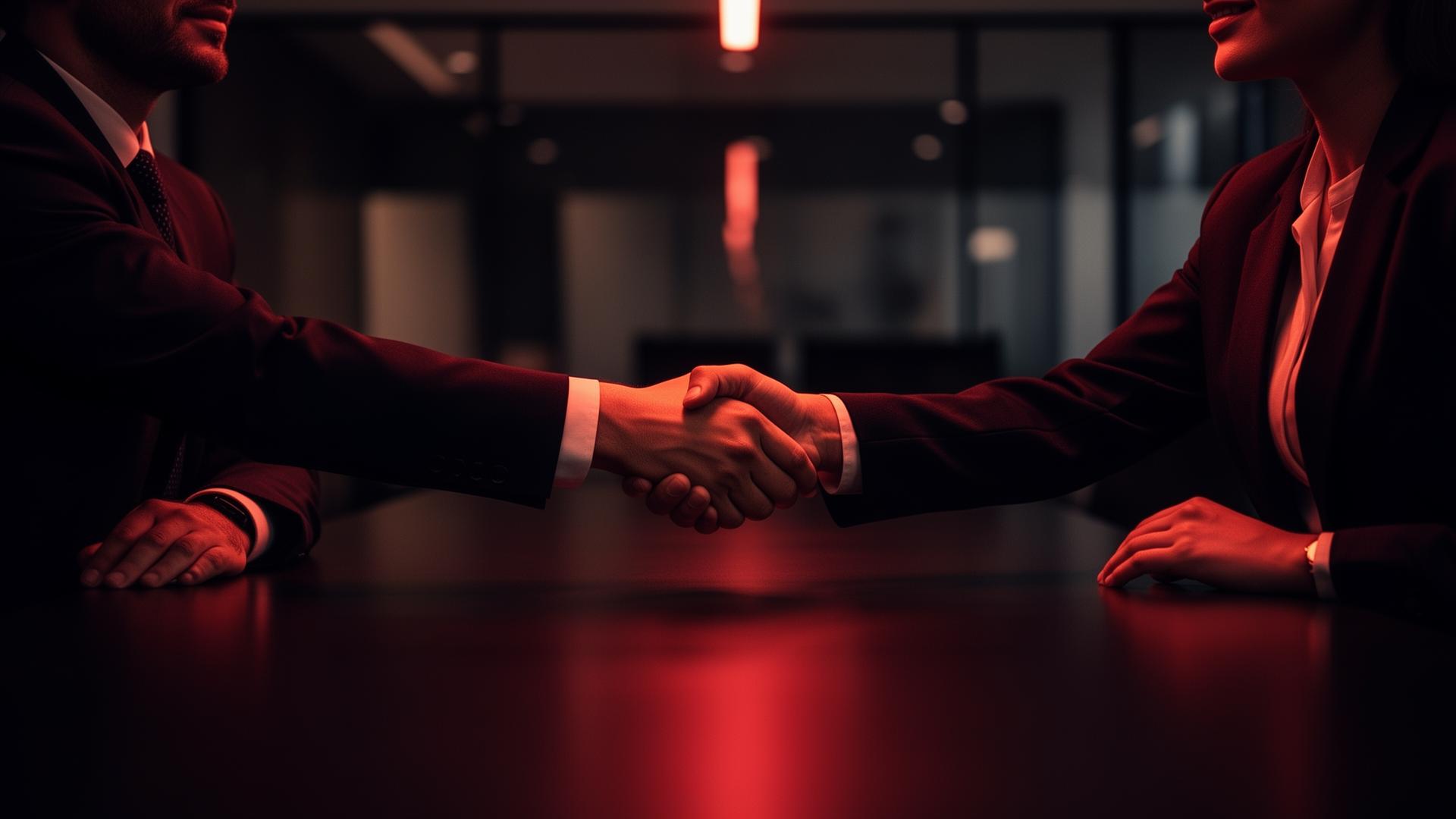 Handshake closing a hiring mandate
