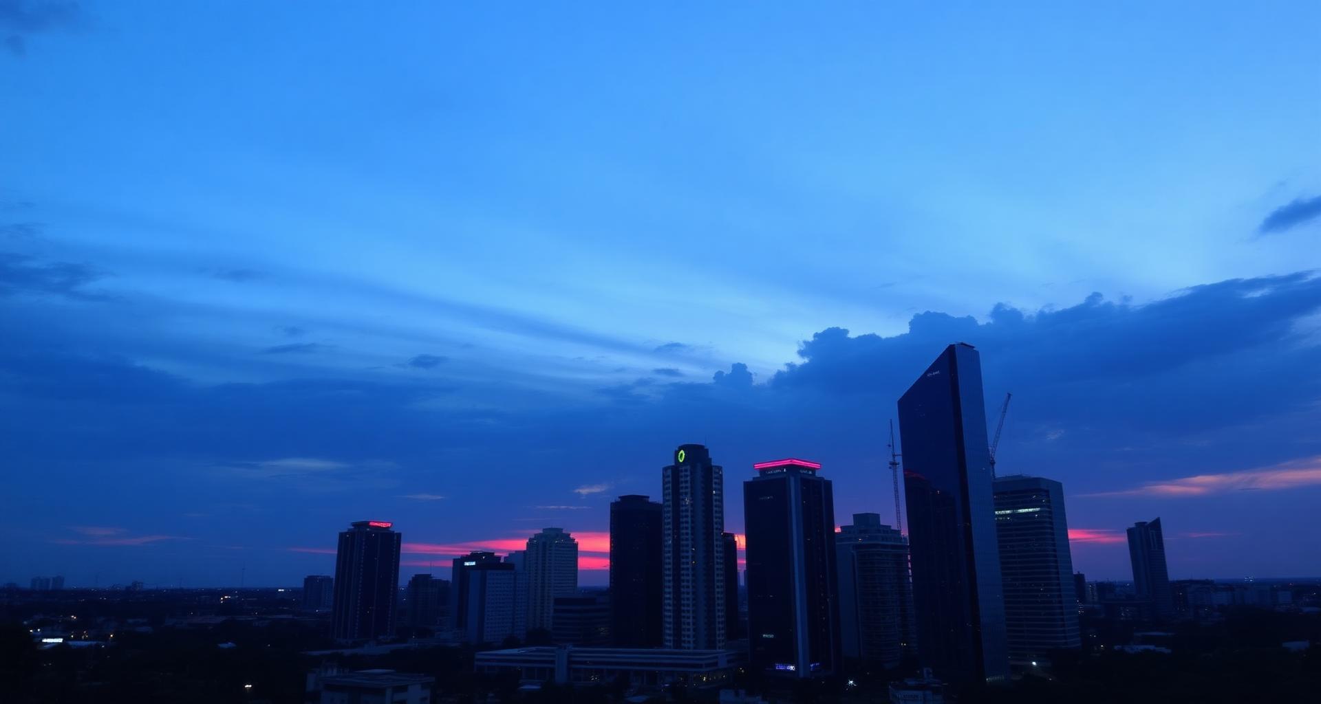 Bengaluru skyline at dusk